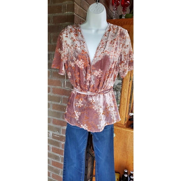 YEAR ROUND VELVET WRAP TOP - Picture 3 of 5